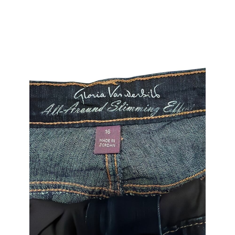 Gloria Vanderbilt Women's Plus Size Dark Wash Jordyn Skimmer Capri Jeans Size 16 - Picture 4 of 5